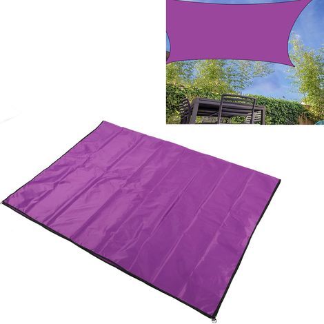 Rectangular folding shade sail for pool and garden, UV protection, purple color (1/5)