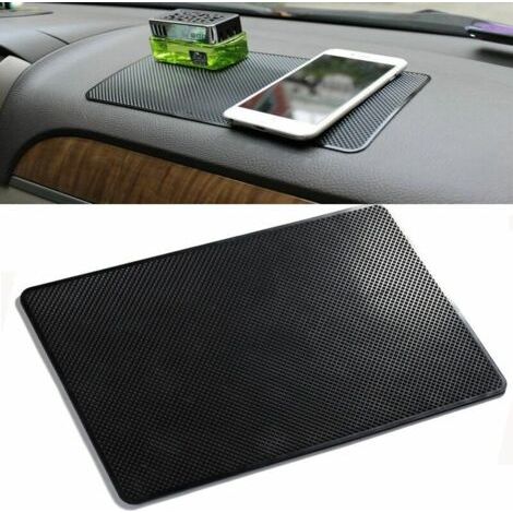 Tapis adhésif de tapis de tableau de bord de voiture antidérapant de voiture de PVC de 27x15CM approprié au support de lunettes de soleil de téléphone portable intérieur de voiture, STAR.L (1/5)