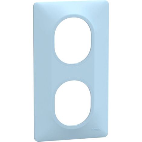 Ovalis - Plaque de finition - 2 postes Vertical - entraxe 71mm - Bleu Azurin (S320724C)
