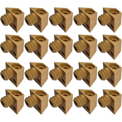 20x Taquet étagère en plastique à tenon 11mm Meuble Support Maintien Plaque Tablette Armoire, Marron clair (1/5)