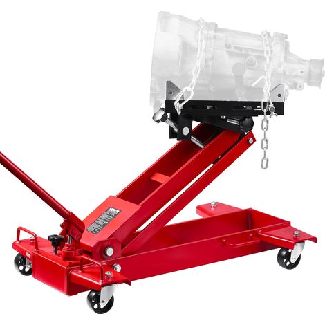 Cric de Transmission à Profil Bas Capacité 1 T, Cric de Fosse avec Hauteur de Levage 18,5-70 cm, Roues Pivotantes Flexibles à 360°, Support Boîte de Vitesse pour Garage Atelier Réparation (1/5)