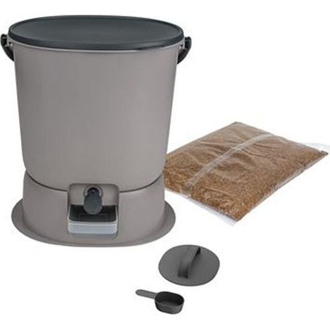 Bokashi-Kompostbehälter Essential 15,3L - Skaza - Inkl. 1kg Aktivator - Grau (1/5)