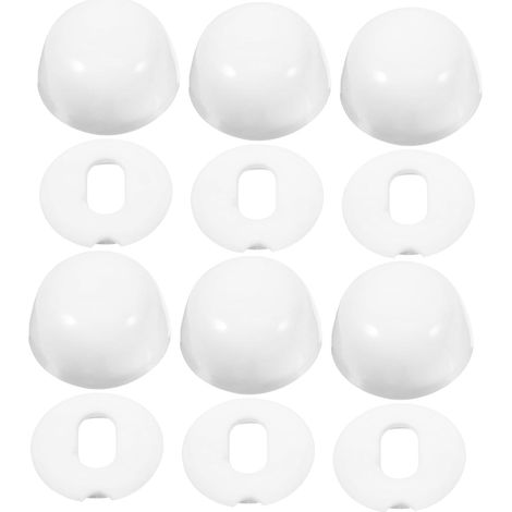 Capuchons de Boulons de Toilette Blancs, Abs, 6 Pièces (1/5)