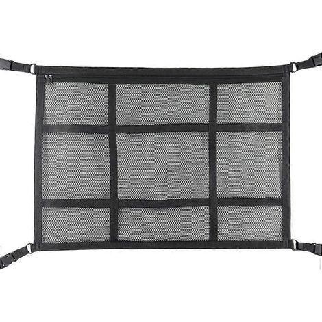 Filet de rangement de toit pour voiture, 90 x 65 cm, sac de rangement intérieur pour coffre de voiture, fourgonnette ou SUV. (1/5)