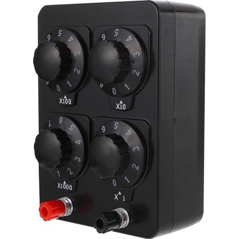 Boîte de résistances Boxo Tools pour variables physiques (0-9999 ohms) - Résistances standard de substitution-14.00X10.00X7.00CM-Black (1/2)