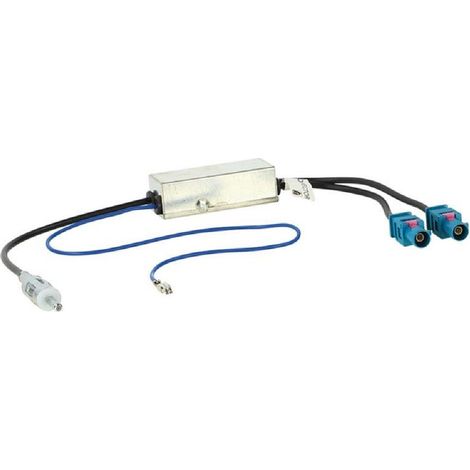 Adaptateur Antenne 2xFakra M Din M Amplifie compatible avec Audi Seat Skoda VW