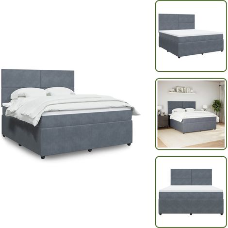 Sommier à lattes de lit et matelas Gris foncé 180x200cm Velours - Sommier À Lattes De Lit - Sommiers À Lattes De Lit - Lit - Meuble De Chambre À Coucher (1/5)