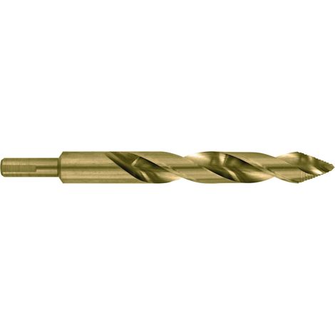 Foret métaux HSS Cobalt 5% taillé meulé affûtage TSP Premium queue réduite à 3 méplats Ø 14 mm long. totale 160 mm - TIVOLY (1/3)