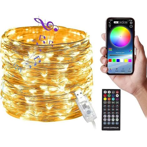RGB color-changing LED string lights with Bluetooth remote control and app control (1/5)