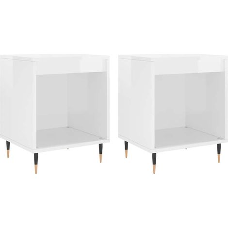 Maison Exclusive - Nachttische 2 Stk. Hochglanz-Weiß 40x35x50 cm