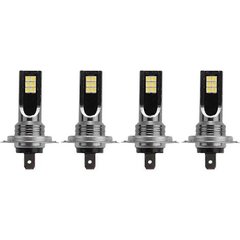 Lot de 4 ampoules LED H7 pour phares, 6 W, 1000 lm, 6000 K, sans erreur, compatibles Canbus (1/5)