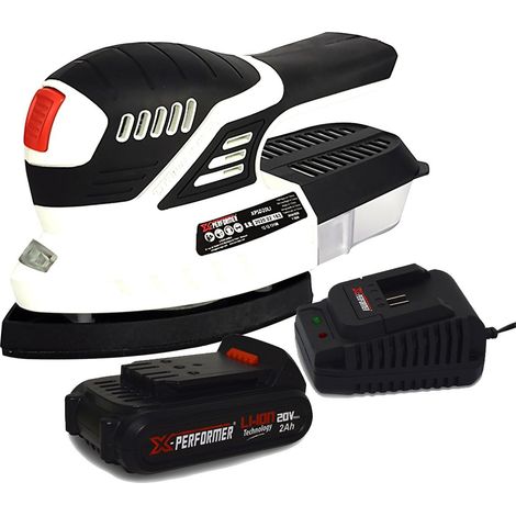 Ponceuse triangulaire - X-Performer XPSD20LI - 20V - 20200 t/min - récuperateur de poussières - Batterie 2Ah et chargeur inclus