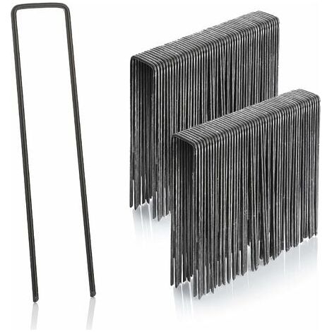 Lot de 100 piquets en acier 2,9 mm, 150 mm de long, 25 mm de large (1/5)