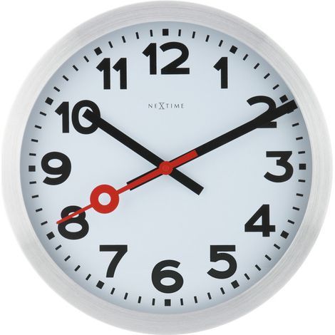 Horloge murale NeXtime NE-3999AR Diam. 35 cm, aluminium brossé, « Station » (1/5)