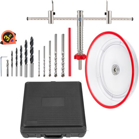 Mophorn verstellbares Lochsägen-Schneidset, 1-5/8" bis 8" (40-200 mm), Doppelblatt-Einbaulochsäge mit PC-Staubschutz, auswechselbare Zentrierbohrer, für Einbauleuchten, Deckenlautsprecher