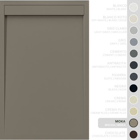 SOULBATH Receveur de Douche -Résine -Gel Coat -Texture Lisse/Pierre -Antidérapant -Couleur Moka 180x80 Extra plat 3Cm Conception Minimaliste (1/5)