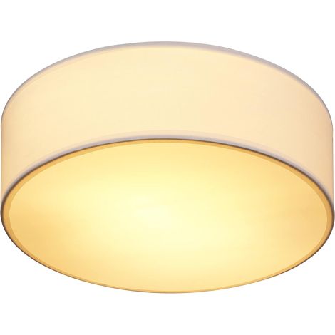 MONZANA® Flush Ceiling Light, Fabric 30cm for 1x E27 Bulb Socket for LED Bulbs max. 40w, Suitable for Living Room, Kitchen, Bedroom , Home Office, Hallways, Kids Room Ceiling Flush Light  White