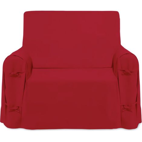 Housse de fauteuil en coton PANAMA rouge