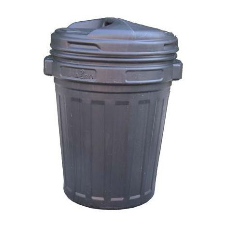 BIDONE IMMONDIZIA + COPERCHIO A VITE  NERO LT 70 CM 45 H.CM 62