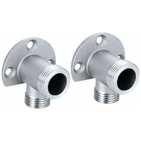 Kit d'installation pour système de douche extérieure qui relie les tuyaux aux robinets exposés. Mitigeur thermostatique. (1/5)