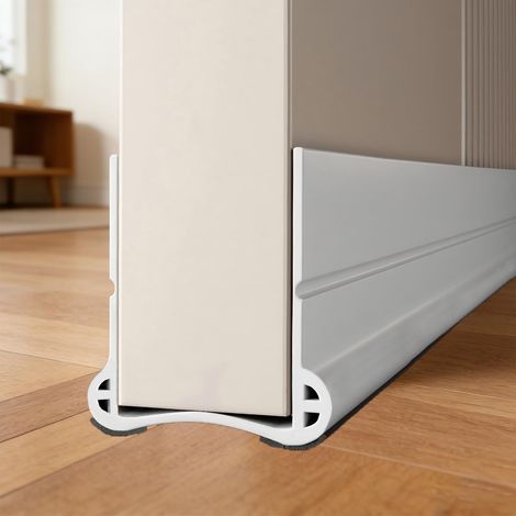 Bande de porte pour portes 93cm, Joint de Porte en Silicone, autocollant pour économie d'énergie, Peut être Coupé Librement, Boudin de Porte pour Isolation Acoustique(Blanc)
