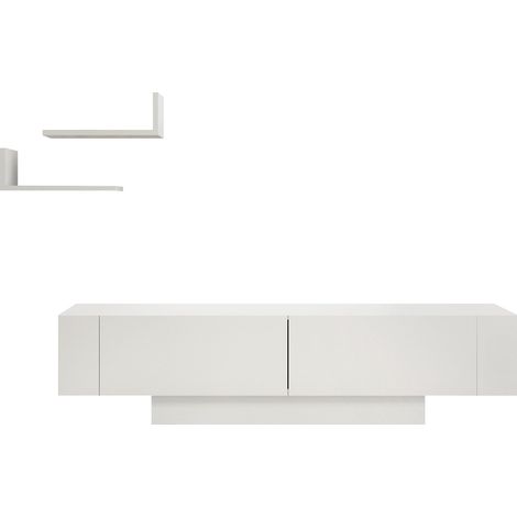 Meuble TV en bois "Matera" - 150 x 31 x 41 cm - Blanc