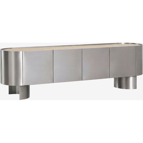 Meuble TV en acier inoxydable Luena SKLUM Travertine &x2194&xFE0E 180 cm (1/5)