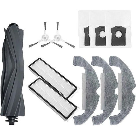Accessoires pour aspirateur robot Dreame D10 Plus Gen 2 RLD32GD : sac à poussière, brosse latérale principale, filtre HEPA et chiffon de nettoyage. (1/5)