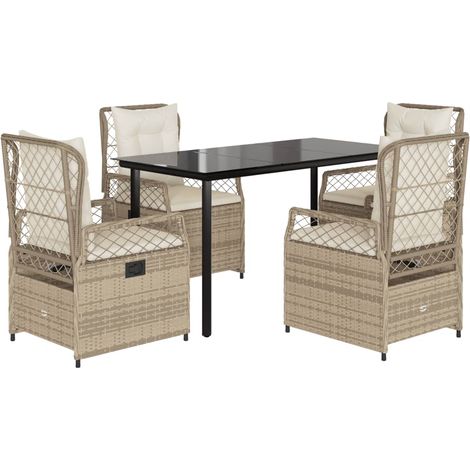 Maison Exclusive - Set comedor de jardín 5 pzas con cojines ratán