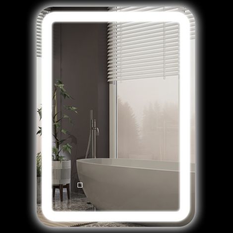 LED-Badezimmerspiegel 50 x 70 cm, 3 Lichtfarben, beschlagfrei, IP44 HAVRYA (1/5)