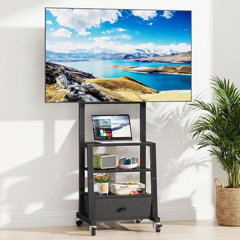Support TV sur Pieds Support TV roulettes 32-60" VESA 400x400, Noir (1/5)