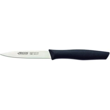 Coltello Mondador Arcos Nova 188600 in acciaio inox Nitrum e mango Polipropilene, lama colore nero 10 cm con coperchio lama e box espositivo