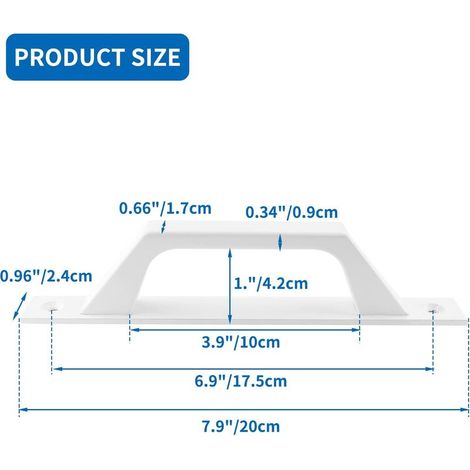Set mit 2 Schiebetürgriffen im Scheunentor-Stil - Weiß - Aluminiumgriff (1/5)
