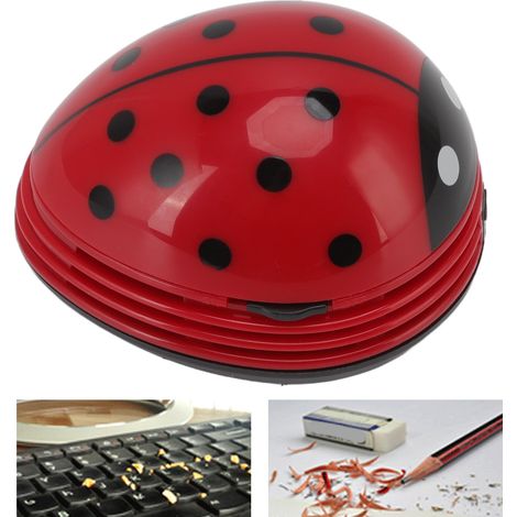 Mini-Handstaubsauger für den Schreibtisch mit starker Saugkraft, Marienkäfer-Design, rotes ABS (1/5)