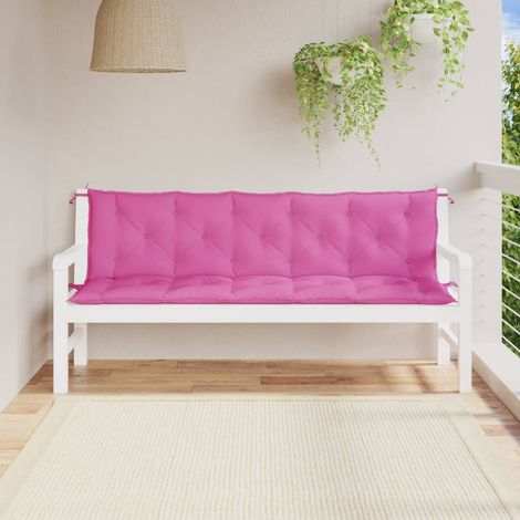 Lot de 2 Coussins de banc de jardin  Coussin de Siège  Coussin pour Intérieur ou Extérieur rose tissu Oxford BTEB44006 (1/5)