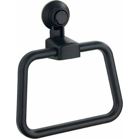 DEESSE SHOP - Anneau porte-serviettes sans perçage Abs porte-serviettes anneau ventouse porte-serviettes en plastique porte-serviettes accessoires de salle de bain pour salle de bain et chambre noir (1/5)
