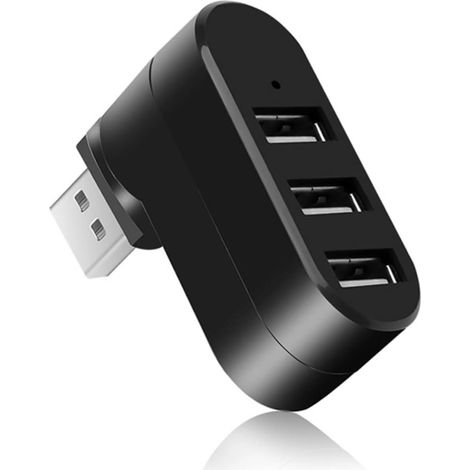 Répartiteur de Ports USB, 3 Ports USB 2.0 Expander Splitter Station d'accueil 180 Degrés Rotatif Hub D'extension USB Hub pour Windows Laptop PS3 PC Tablet (1/5)
