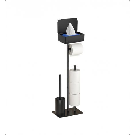 Porte Papier Toilette avec Brosse WC Porte Rouleau Debout en Acier Inoxydable, Ensemble Brosse et Dérouleur Papier Aucun Perçage Requis (1/5)