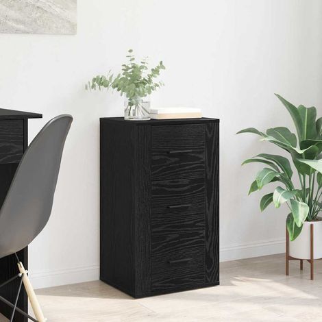 Buffet avec tiroir-Meuble de rangement Chêne noir 40 x 33 x 70 cm Bois d'ingénierie 689335 (1/5)