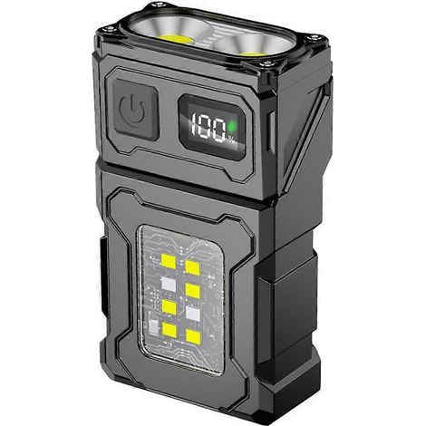 Lampe de travail LED rechargeable DC08. 800 lm. orientable à 90°. base magnétique. étanche IPX5. lampe multifonction portable