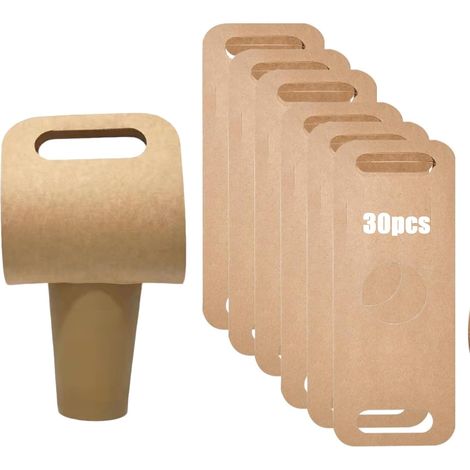 30 Pièces Porte gobelet Carton, Porte-gobelets en Papier Kraft avec poignée, pour Boissons Sortir Livraison de Services de Restauration (1/5)