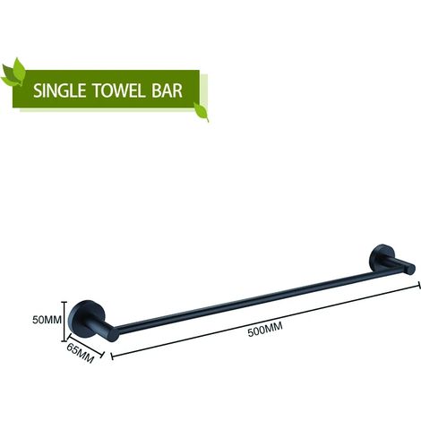 Porte-serviettes mural simple en acier inoxydable noir mat avec porte-serviettes, porte-savon, porte-papier toilette et crochets pour peignoirs et serviettes. Accessoires de salle de bain. (1/5)