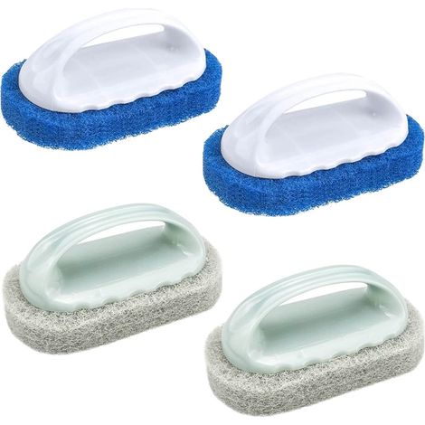 4 Brosse éponge, manche PP, fibres durables, réutilisable, cuisine salle de bain (1/5)