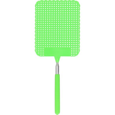 Raquette rétractable anti-mouches et moustiques en plastique vert, tige en acier inoxydable, pour maison bureau (1/5)