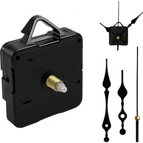 Mecanisme Horloge Murale - Quartz Silencieux - Tige 16 mm - Pour Cadran 4 à 6 mm - Kit Complet avec Aiguilles - 1 Pièce (1/5)