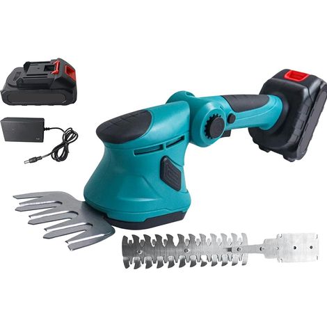 Cisaille De Jardin - Taille-haie 2-en-1 - Batterie 21 V - Tête Réglable 90° - Pour Haies Et Pelouses - 1 Pièce (1/5)