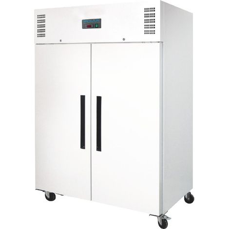 Polar – Armoire réfrigérée positive ventilée 1200L – 2 portes GN 2/1 – Froid ventilé – Commande numérique LED – Dégivrage automatique – Roulettes verrouillables