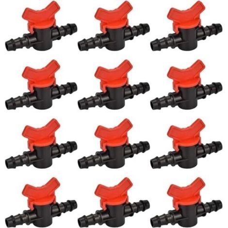 Valve de contrôle en plastique pour tuyau PE 16mm, 12 pièces, connexion pour irrigation goutte à goutte (1/5)