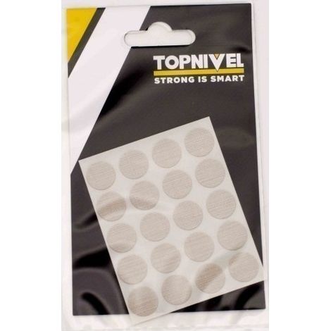 Tapon Cubretornillo Adhesivo 13Mm Textil Claro Nivel 20 Pz