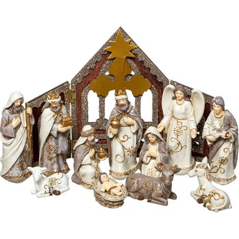 Cuna H.25cm con 11 santones de resina - Atmosphera créateur d'intérieur (1/5)